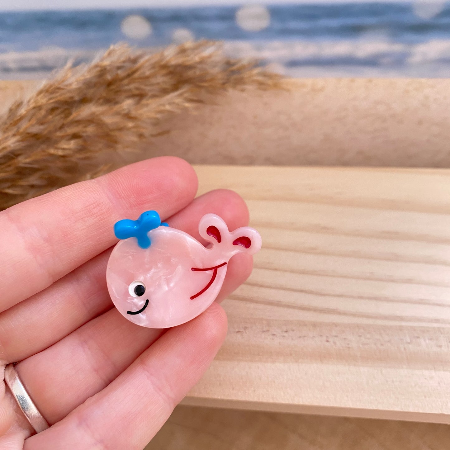 Haarklammer klein -Fisch pink-