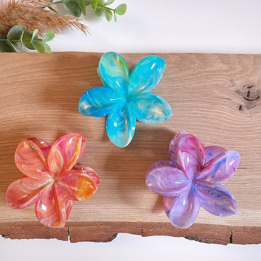 Haarklammer Flower -Marble-