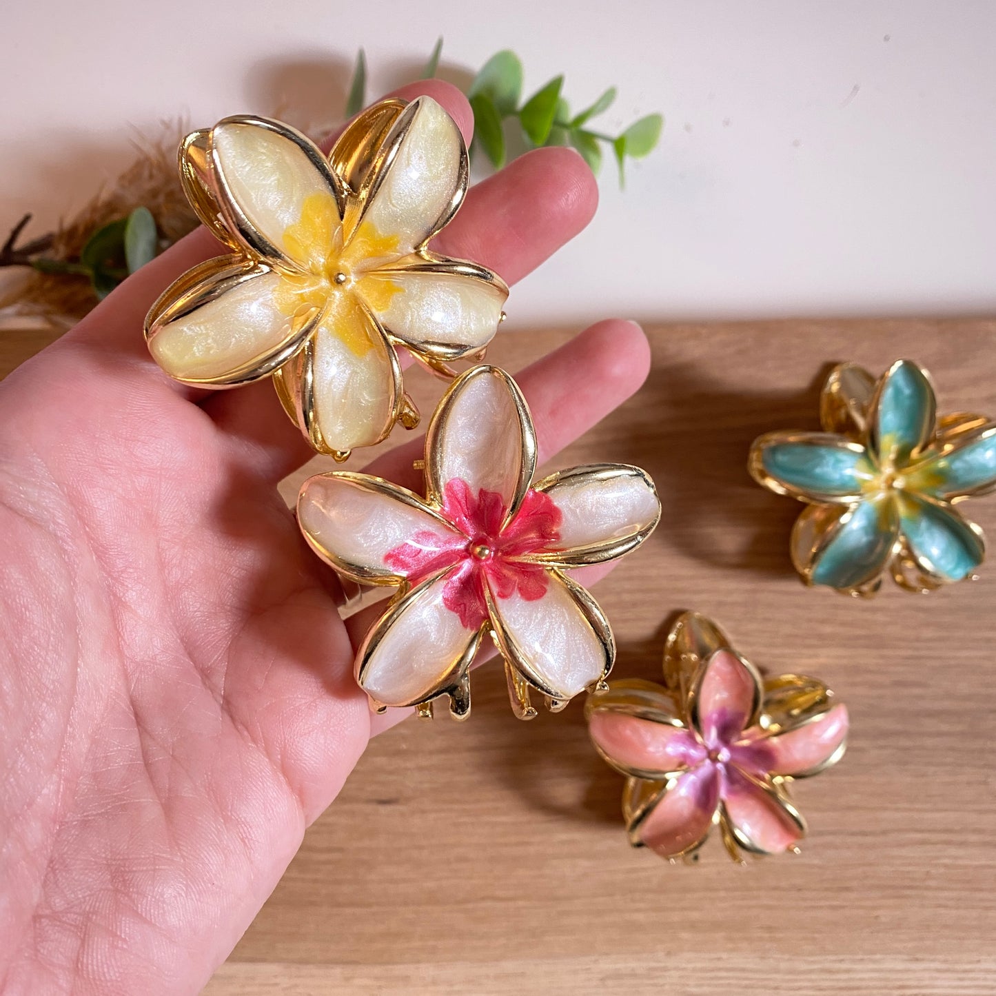 Haarklammer Flower -Metallic-