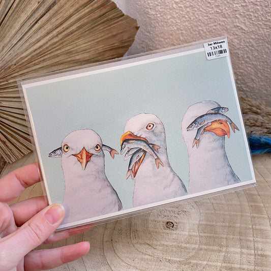 Kunstdruck 13x18 -3er Möwen-