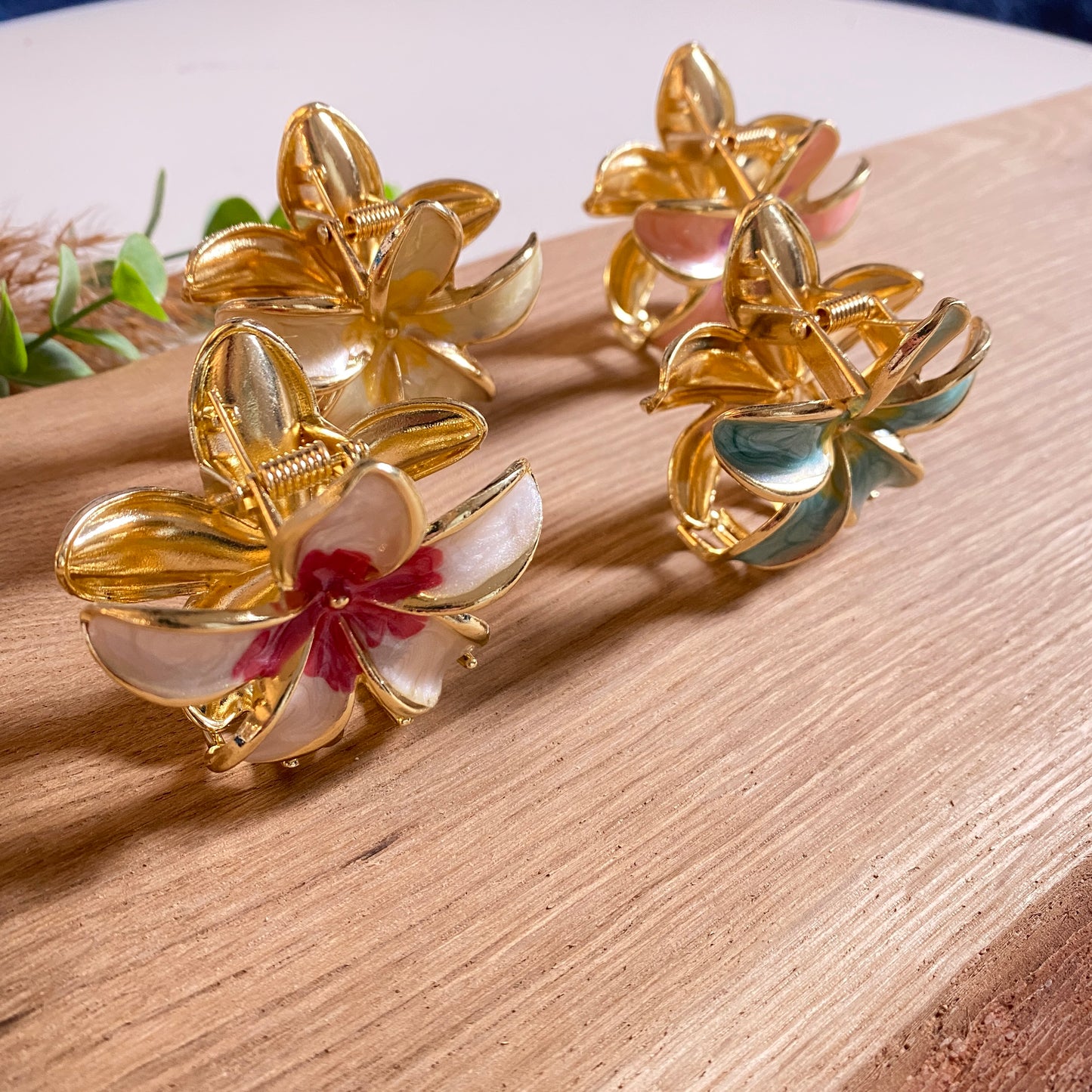 Haarklammer Flower -Metallic-