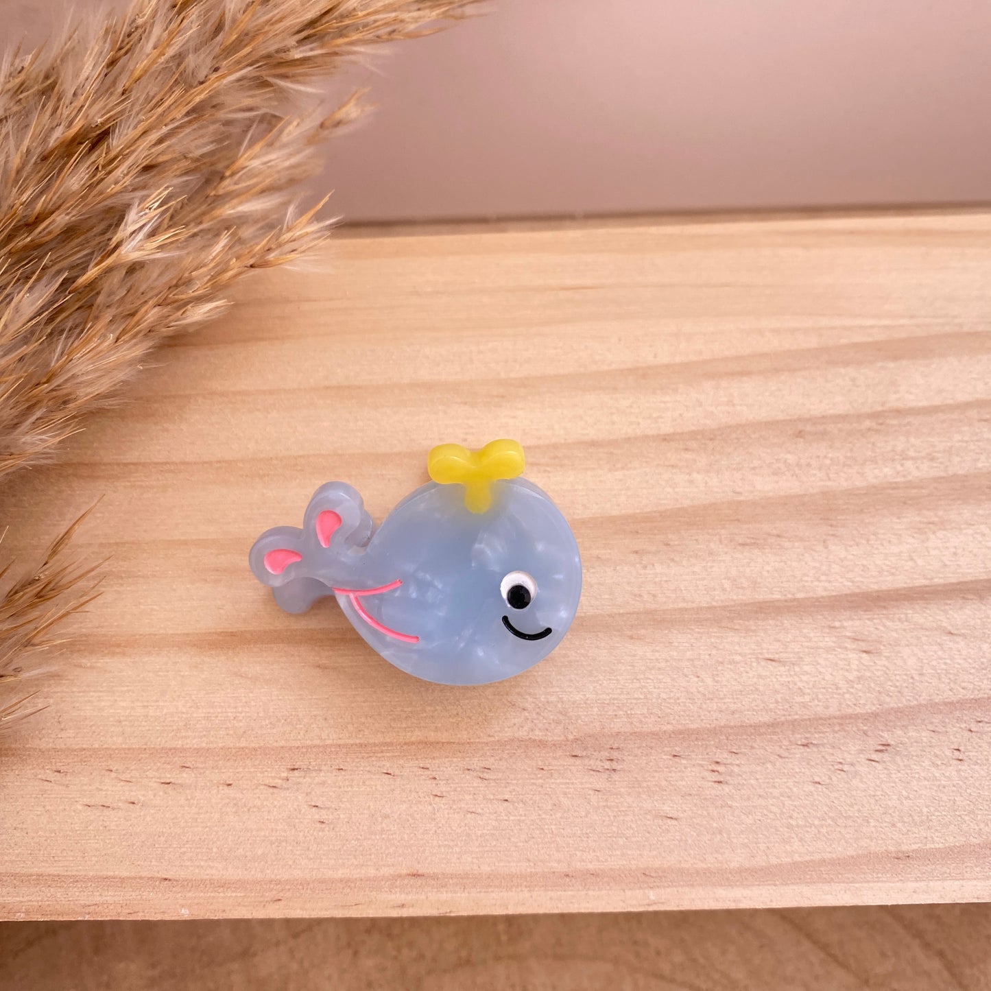 Haarklammer klein -Fisch Hellblau/Gelb-