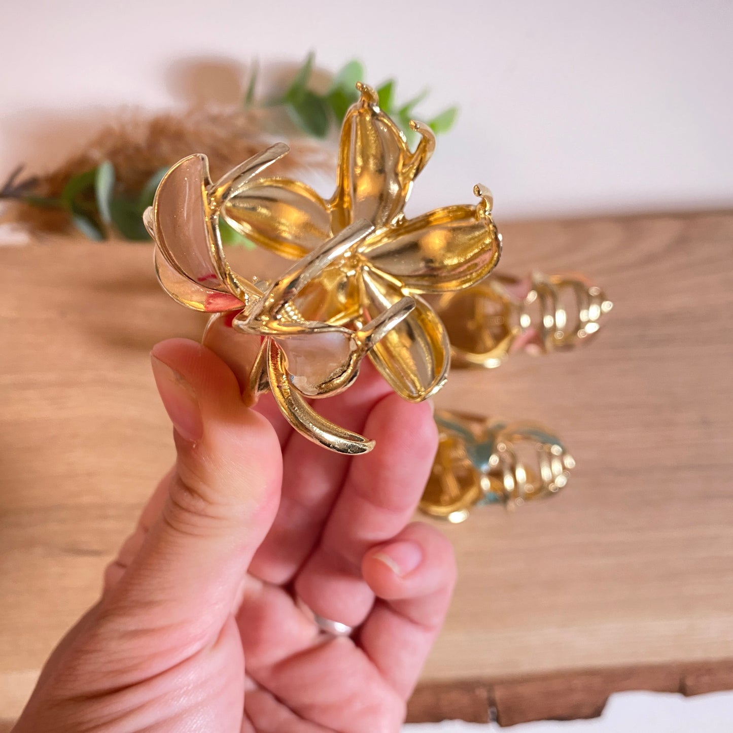 Haarklammer Flower -Metallic-