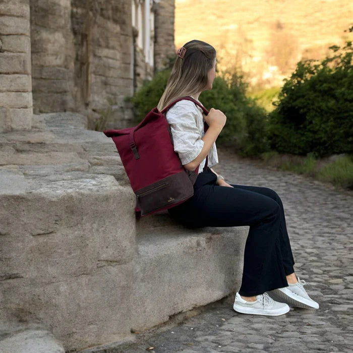 Rucksack Sperling Rolltop Daily *Bordeaux/Kork Braun*