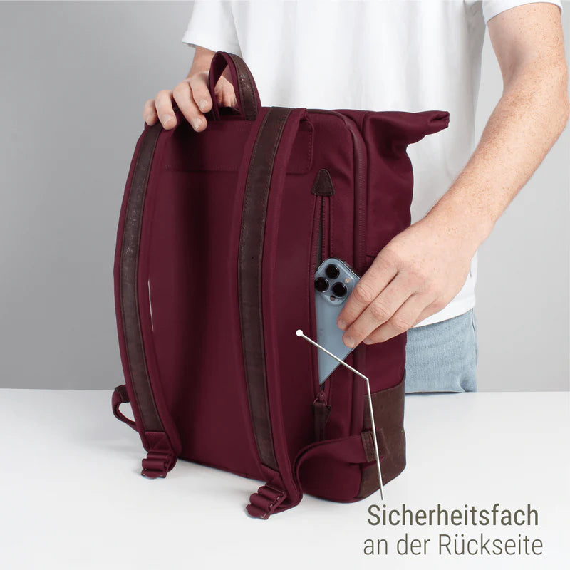 Rucksack Sperling Rolltop Daily *Bordeaux/Kork Braun*