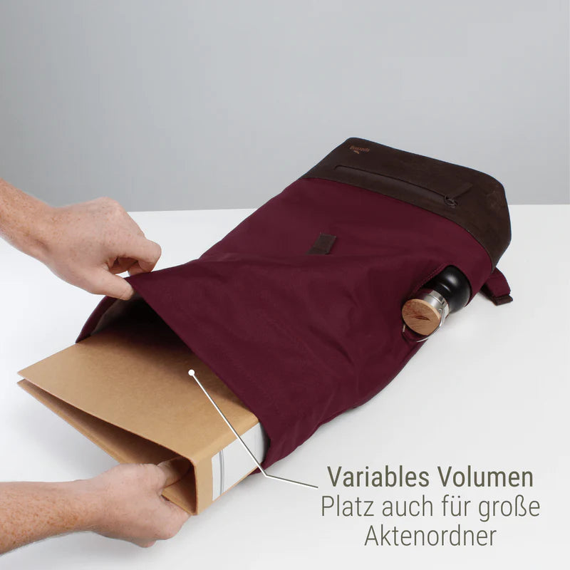 Rucksack Sperling Rolltop Daily *Bordeaux/Kork Braun*