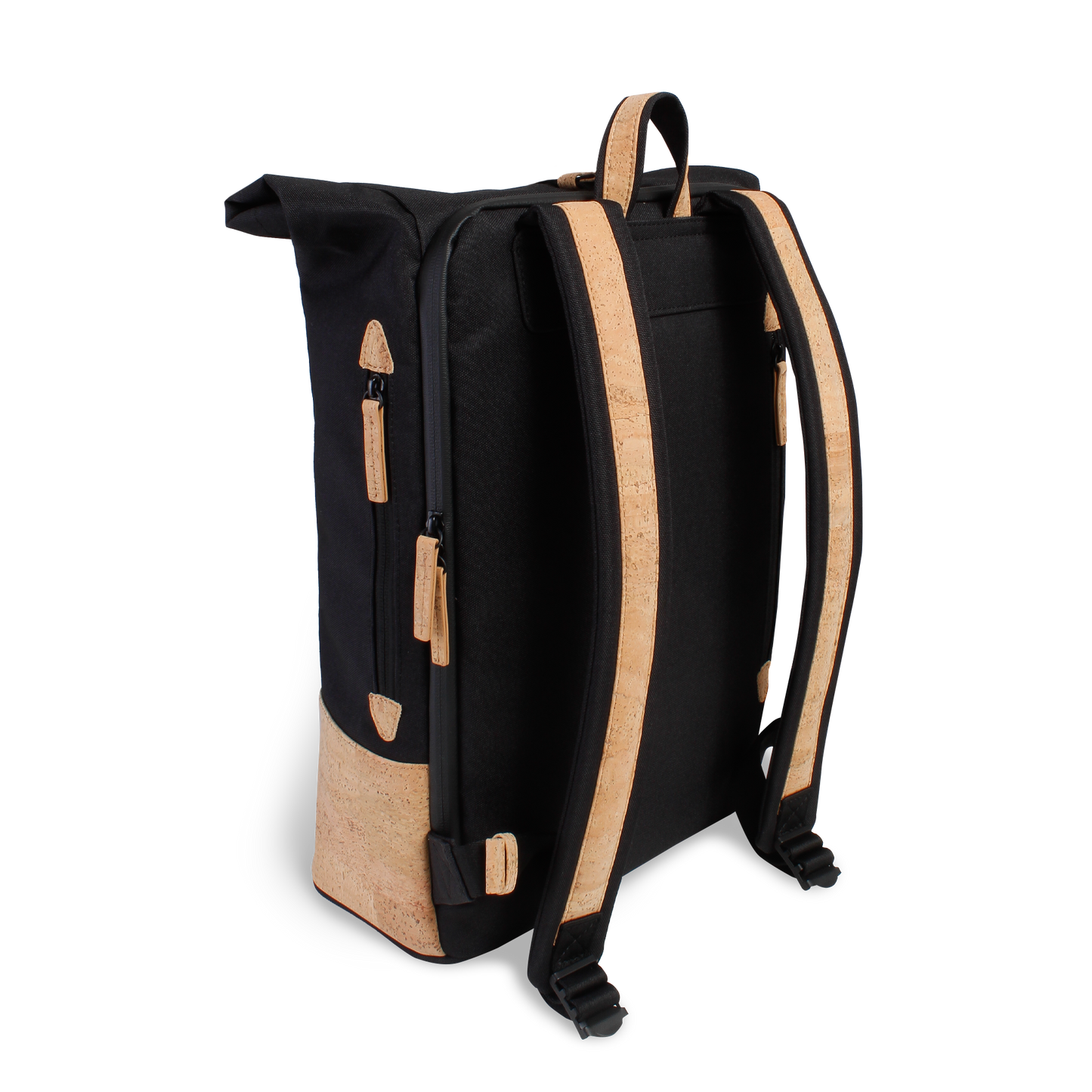 Rucksack Sperling Rolltop Daily *Schwarz/Kork Hellbraun*