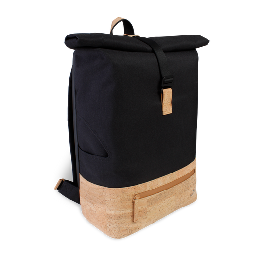 Rucksack Sperling Rolltop Daily *Schwarz/Kork Hellbraun*