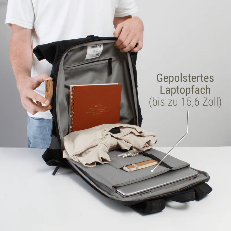 Rucksack Sperling Rolltop Daily *Schwarz/Schwarz*