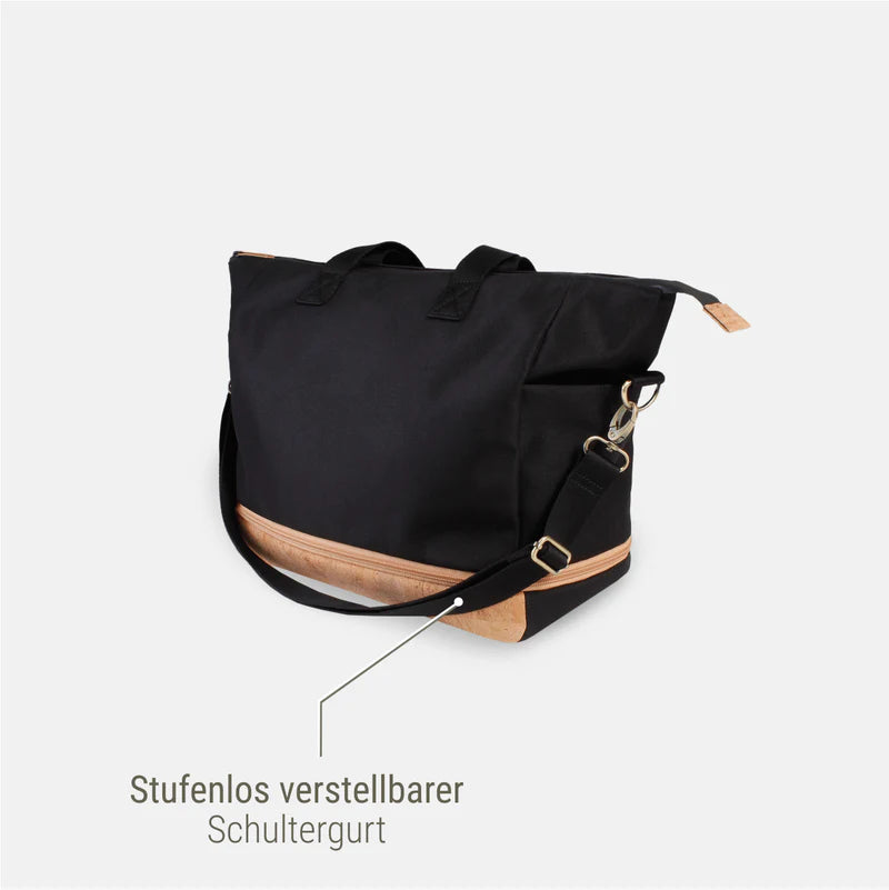 Shopper erweiterbar Sperling Divided *Schwarz/Kork Hellbraun*