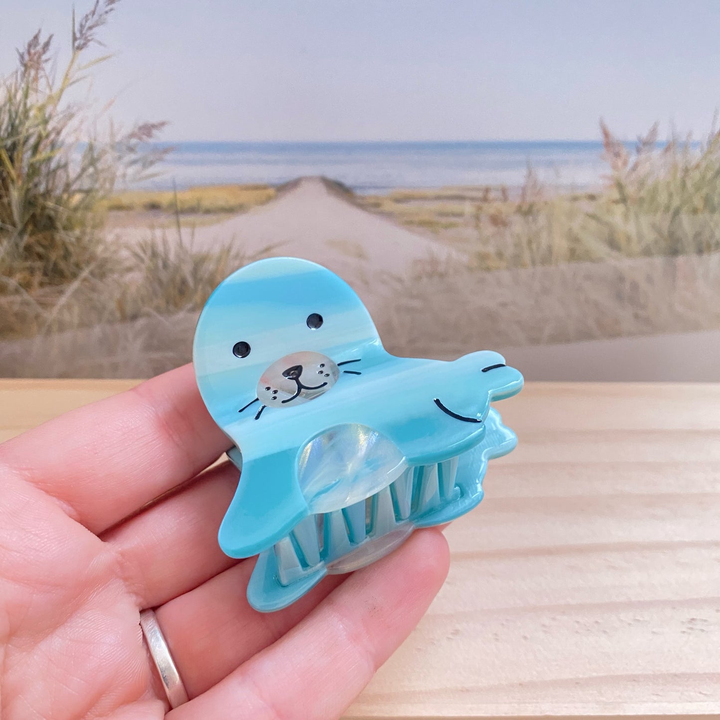 Haarklammer Robbe -Blau-