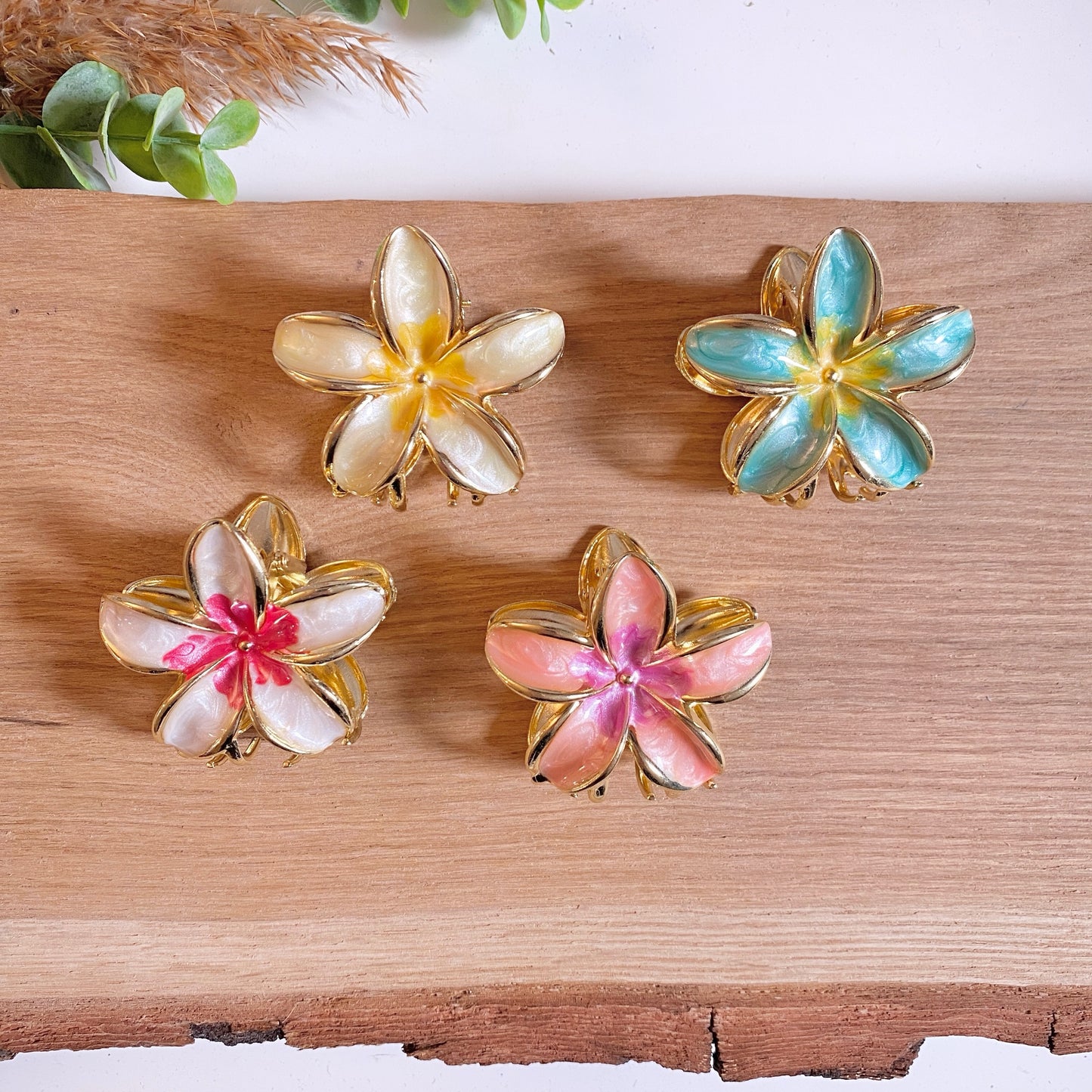 Haarklammer Flower -Metallic-