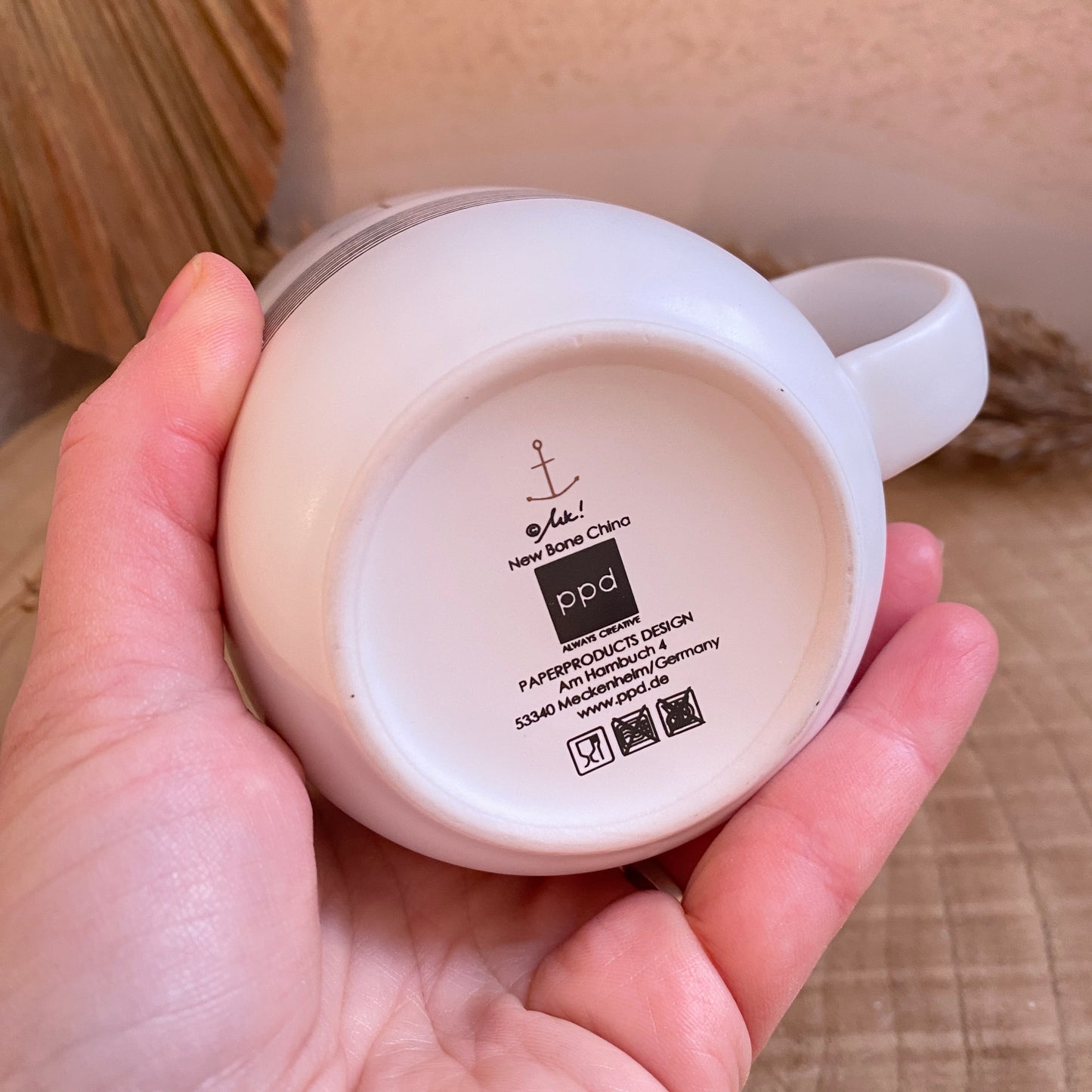 Tasse 0,4 l -Anker gold/weiß-