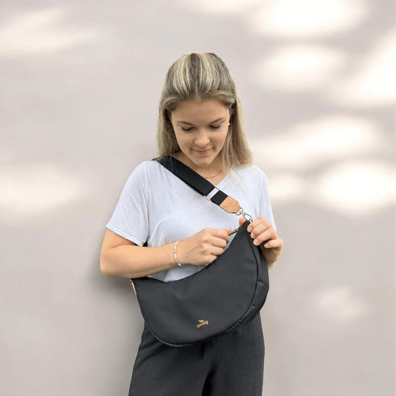 Moonbag Sperling Easy *Schwarz/Kork Hellbraun*
