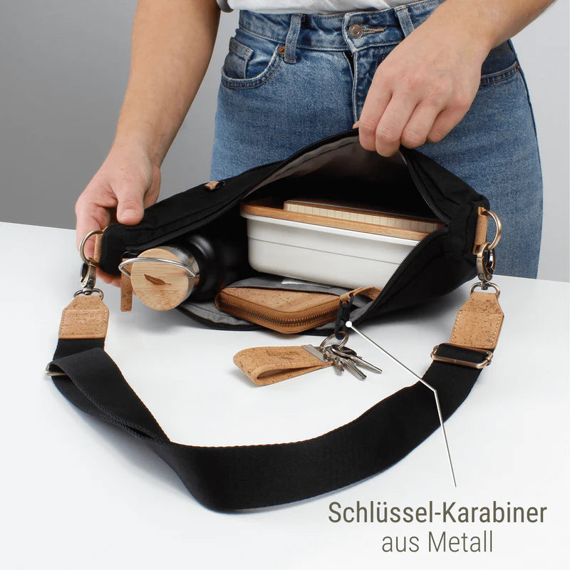 Moonbag Sperling Easy *Schwarz/Kork Hellbraun*
