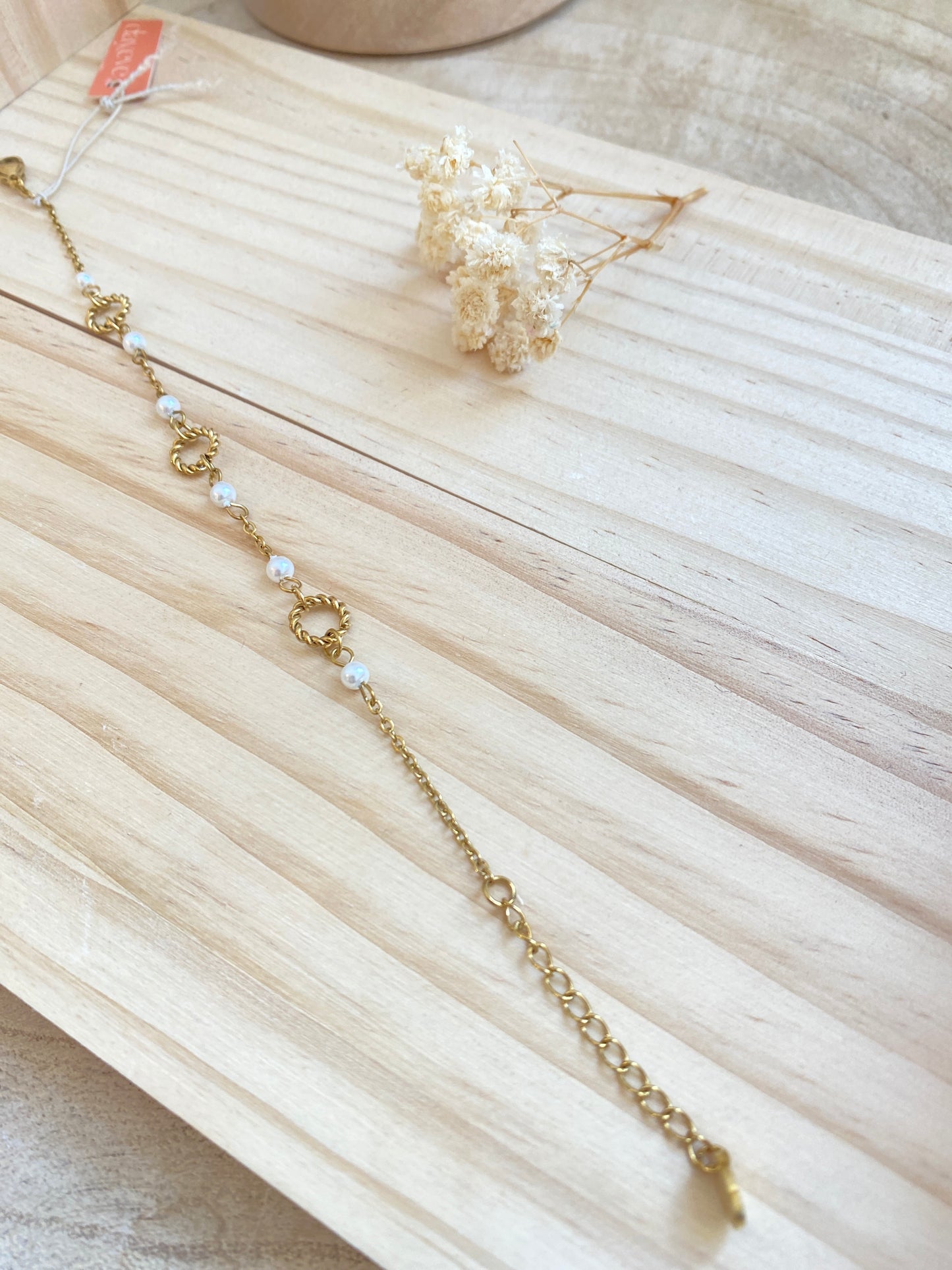 Gedrehte Ringe mit Perle Gold