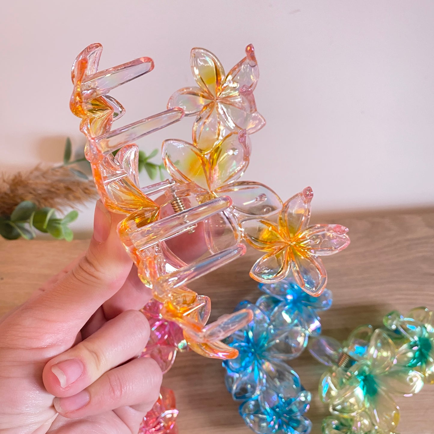 Haarklammer Flower -3er Verlauf-