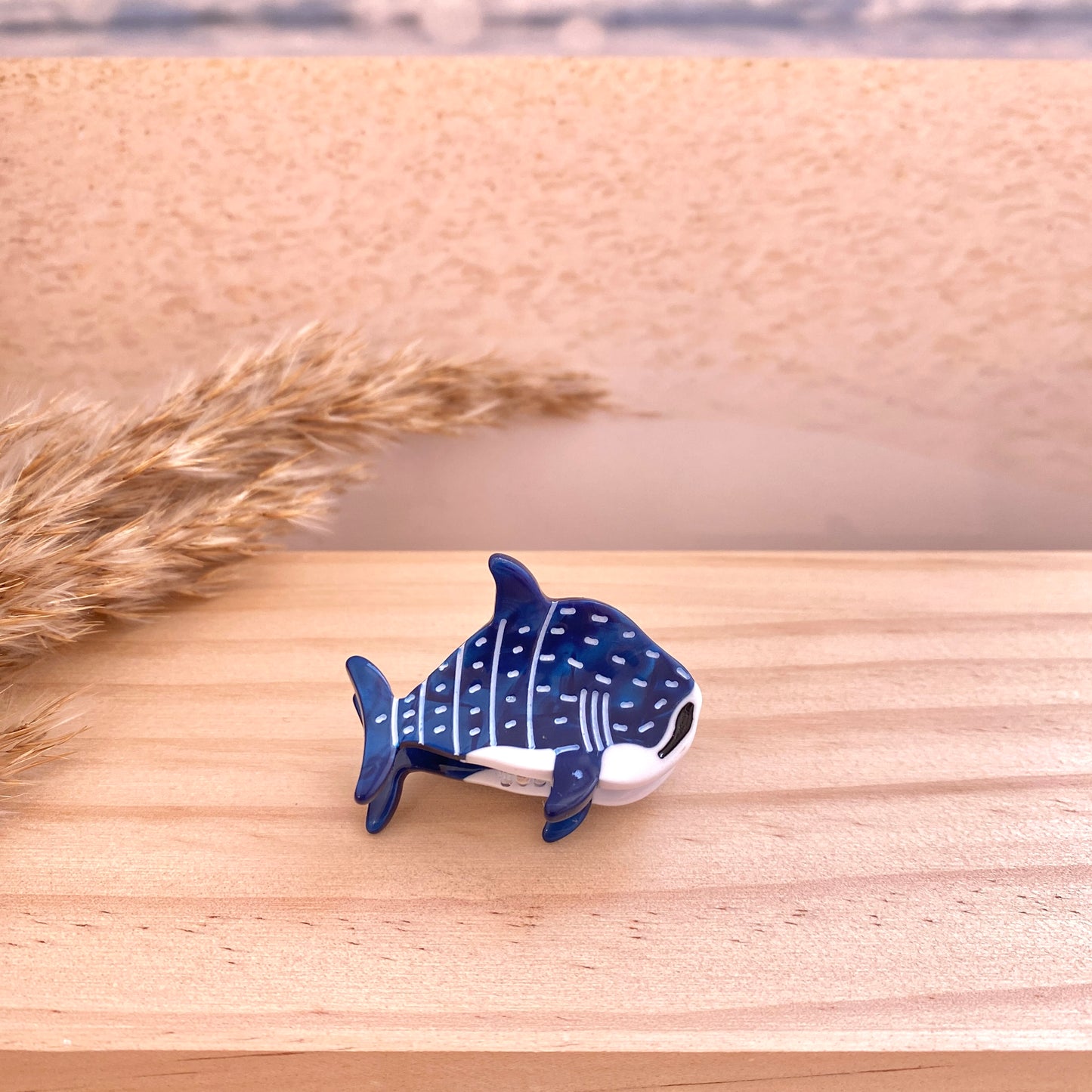 Haarklammer klein -Fisch Navyblau/Weiß-