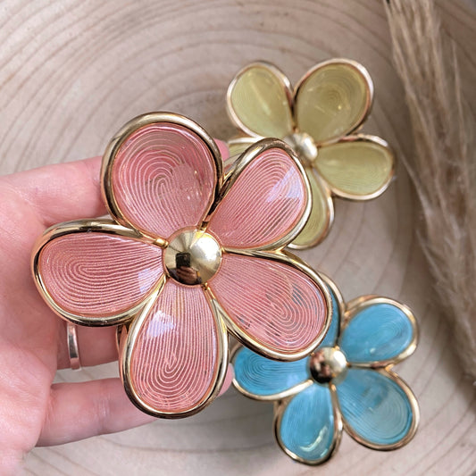 Haarklammer Flower -Pastell/Gold-
