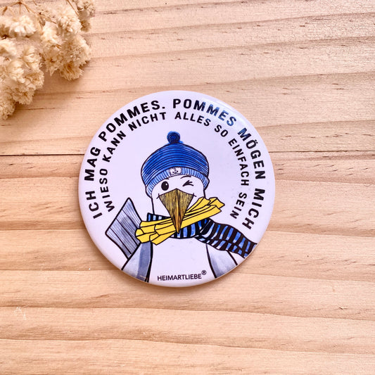 Flaschenöffner/Magnet -ich mag Pommes-