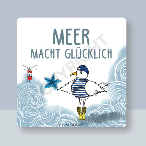 Untersetzer -Meer macht glücklich-