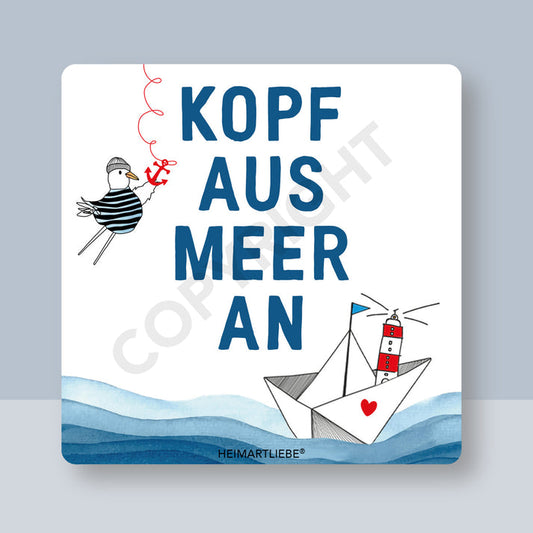 Untersetzer -Kopf aus Meer an-