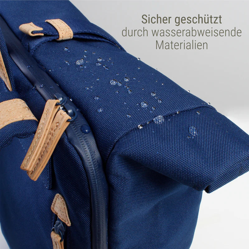 Rucksack Sperling Rolltop Daily *Blau/Kork Hellbraun*