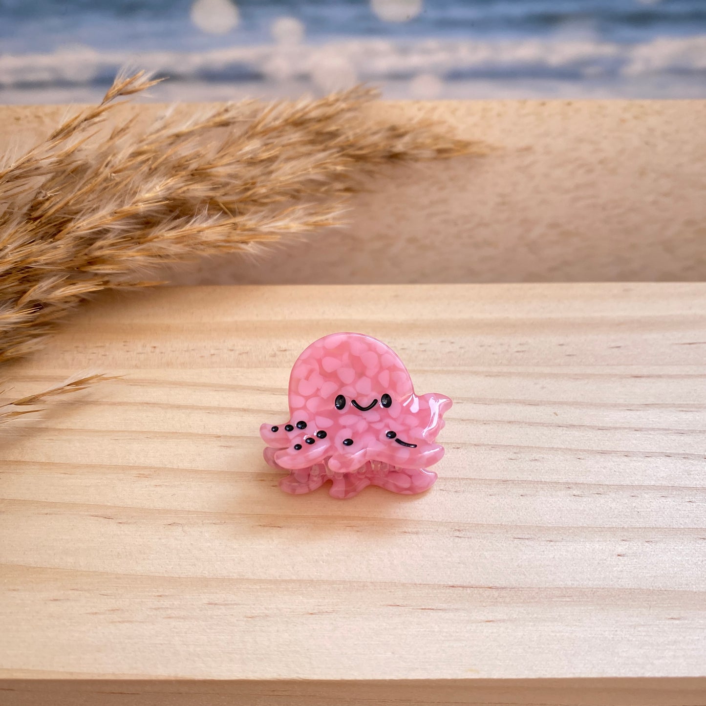 Haarklammer klein -Qualle Rosa-