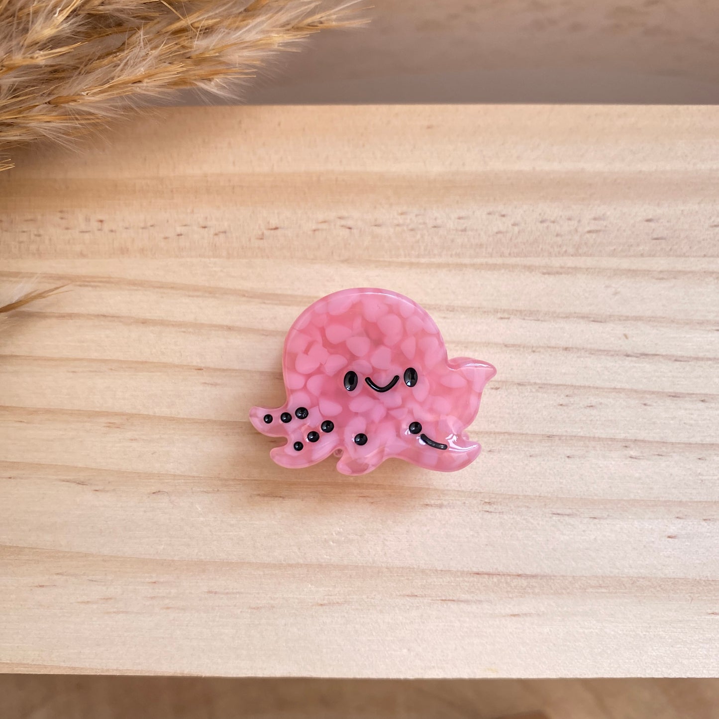Haarklammer klein -Qualle Rosa-