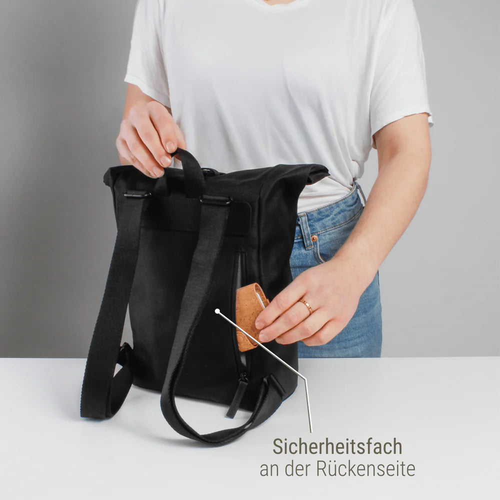 Rucksack Mini Sperling Rolltop Tiny *Schwarz/Schwarz*