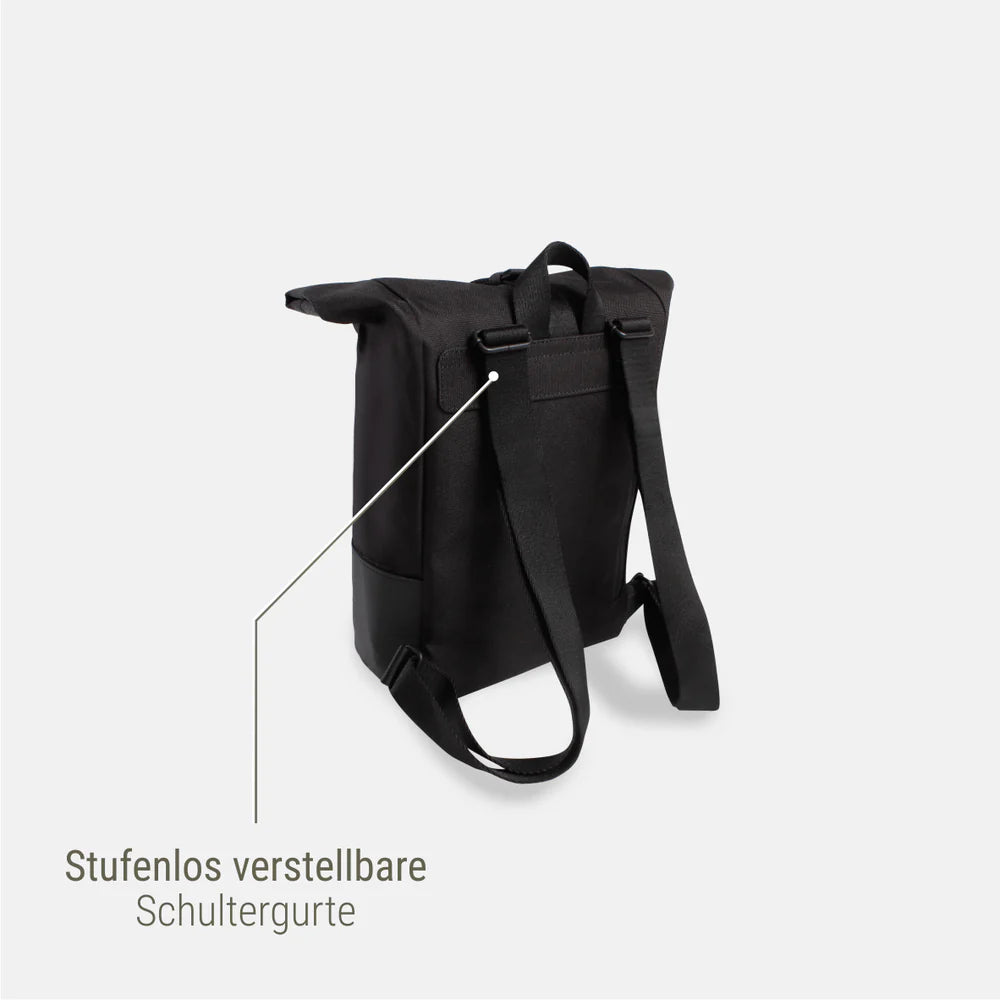 Rucksack Mini Sperling Rolltop Tiny *Schwarz/Schwarz*