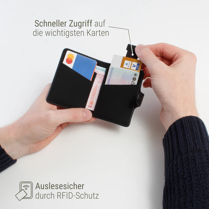 Geldbörse Sperling Minimal *Kork Schwarz*