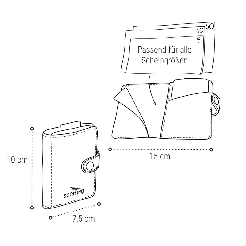 Geldbörse Sperling Minimal *Kork Hellbraun*