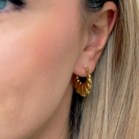 Ohrhänger Edelstahl -Swirl Gold-