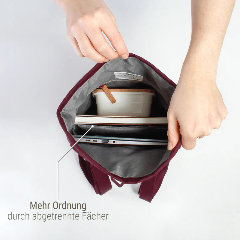 Rucksack Mini Sperling Rolltop Tiny *Bordeaux/Kork Hellbraun*