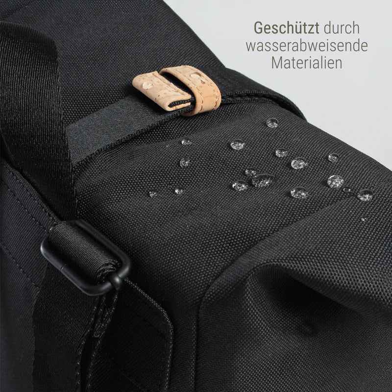 Rucksack Mini Sperling Rolltop Tiny *Schwarz/Kork Hellbraun*