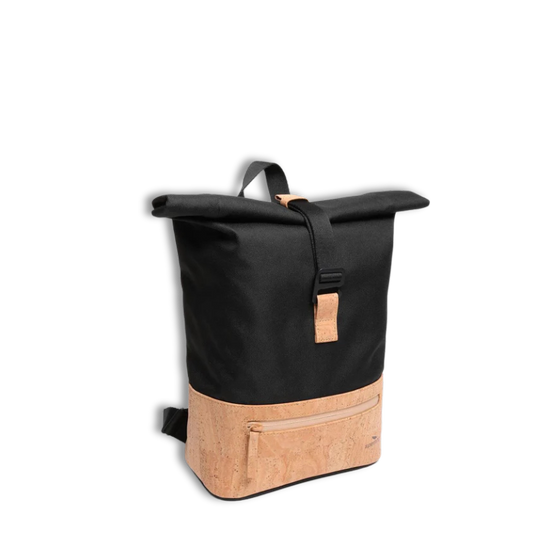 Rucksack Mini Sperling Rolltop Tiny *Schwarz/Kork Hellbraun*