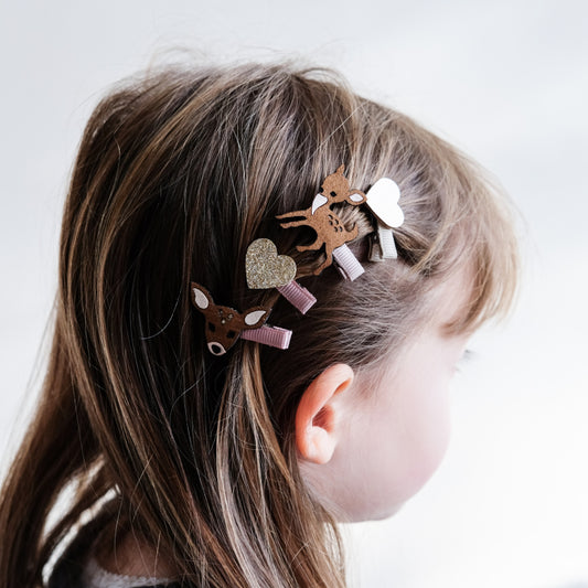 Haarclip Set -Rehkitze/Herz-
