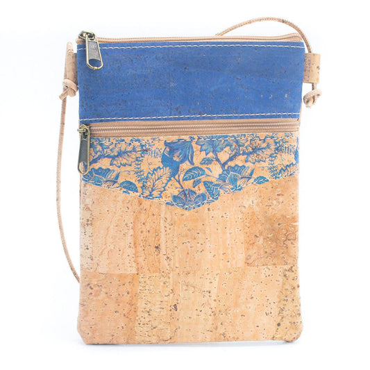 Handytasche Kork -Blau Dreieck-