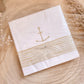 Servietten 33x33 cm -Anker Gold/Weiß-