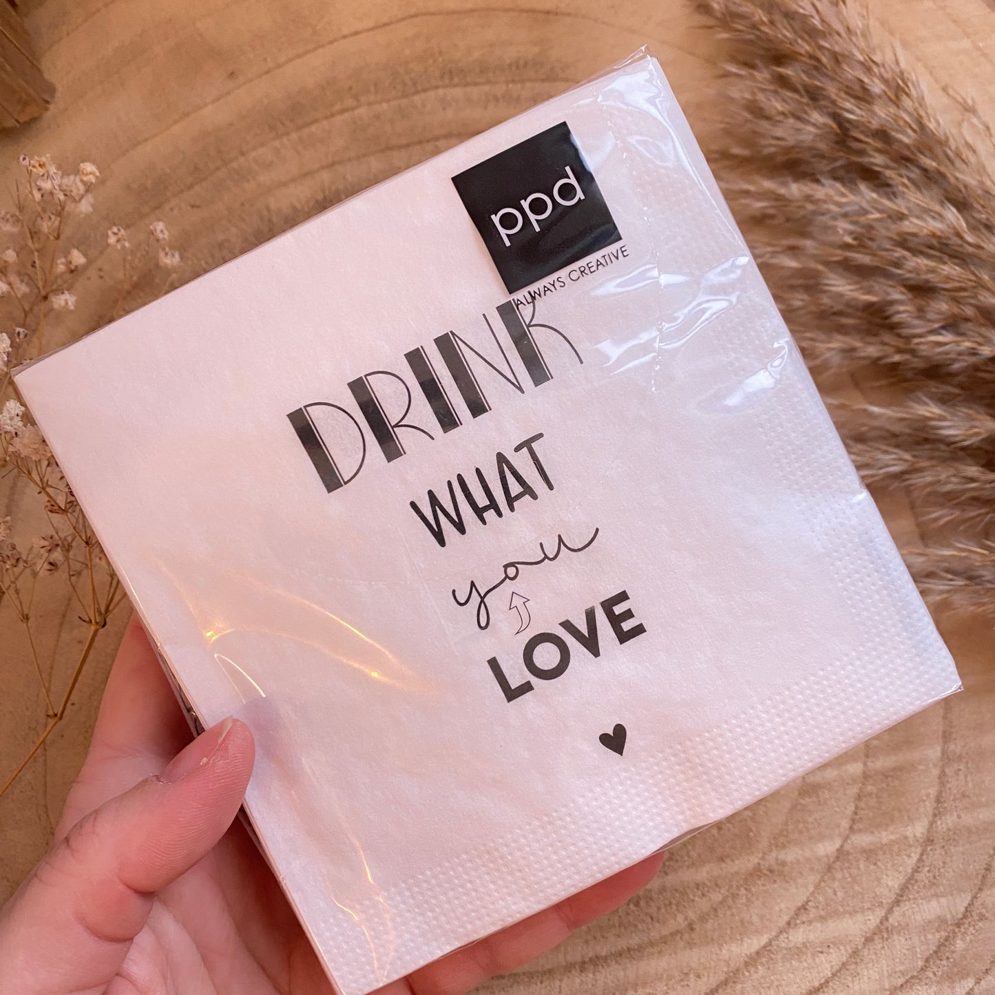 Servietten 25x25 cm -Drink what you love-