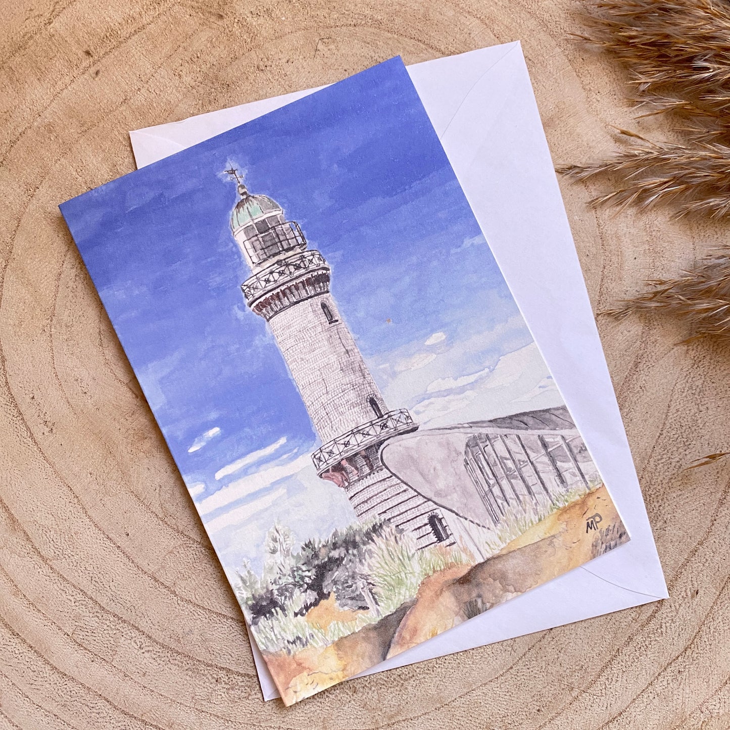 Klappkarte mit Umschlag -Warnemünde Leuchtturm-