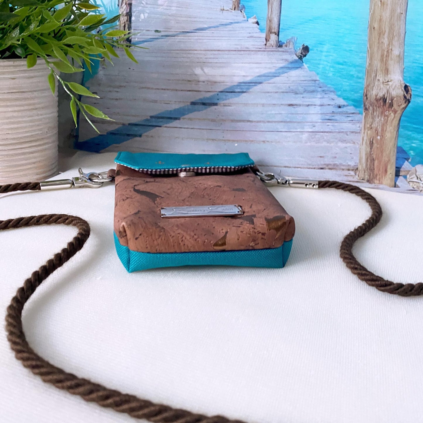 Handytasche *Anker* Kupfer/Petrol/Kork Braun Bronze