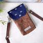 Handytasche *Papierboot* Weiß/Nachtblau/Kork Braun Bronze