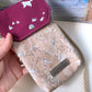 Handytasche *Vögel* Weiß/Magenta/Kork Natur (mit Silber Effekt)
