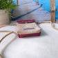 Handytasche *Papierboot* Weiß/Magenta/Kork Natur (mit Silber Effekt)