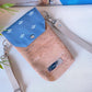 Handytasche *Papierboot* Weiß/Jeansblau/Kork Hellbraun