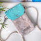 Handytasche *Anker* Weiß/Mint/Kork Natur (mit Silber Effekt)