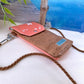 Handytasche *Vögel* Weiß/Apricot/Kork Cognac