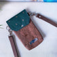 Handytasche *Anker* Kupfer/Dunkelgrün/Kork Braun Bronze